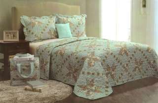 Victoria Classics Floral 5 Piece Full/Queen Quilt Set Dec Pillow/Tote 