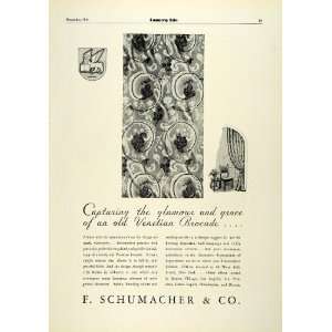 1931 Ad F. Schumacher Venetian Brocade Fabric Draperies Curtains Home 