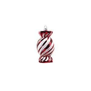  5 Red Peppermint Glass Candy Christmas Ornament