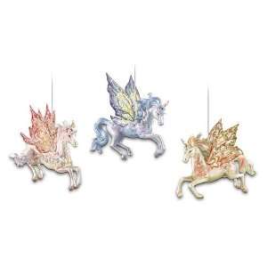  Unicorn Fantasy Art Christmas Ornament Collection Set One 