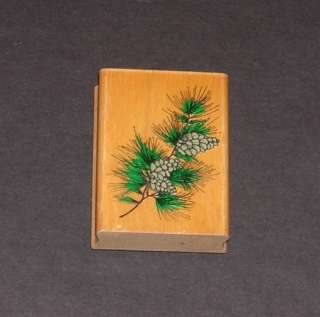 Hero Arts Rubber Stamp Pine Bough Branch with cones  