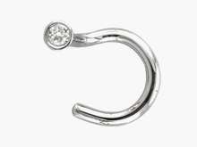    NICKEL FREE White gold with Genuine Cut Diamond nose ring Jewelry