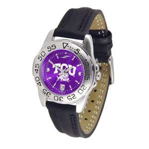 Christian Horned Frogs NCAA AnoChrome Sport Ladies Watch (Leather Band 
