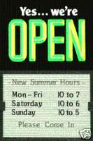 NEW OPEN CLOSED SLIDING SIGN MESSAGE MENU HOURS BOARD  