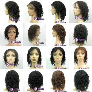   Curl Full Lace Cap India Remy 100% Human Hair Wig 5 Colors CUSTOM
