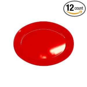 Prolon Undecorated Red 11 1/2 x 8 Melamine Platter   Case  12 