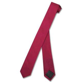 SILK Extra Skinny Narrow Thin Cranberry Red Tie 1.5  