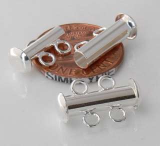 Strand Silver Plated SLIDE LOCK Clasps Two Sets 16mm  