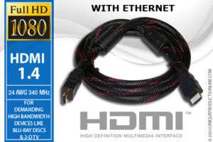 ft. HDMI Cable 1.4 With Ethernet   Thick 24 Gauge  