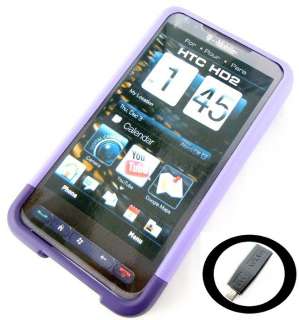 New OEM T Mobile Purple Slide in Hard Shell Cover Case HTC HD2 + Free 