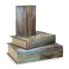 CC Home Furnishings Set of 3 Pastel Wave Design Decorative Book Style 