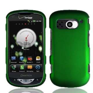 Green Rubberized Hard Faceplate Case Phone Cover Verizon Pantech 