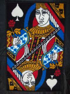   Rug Playing Card QUEEN SPADES Poker 31x20 841848010253  
