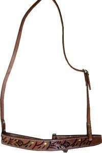 Horse Western show Noseband Rodeo Tie down Tooled Clrs  