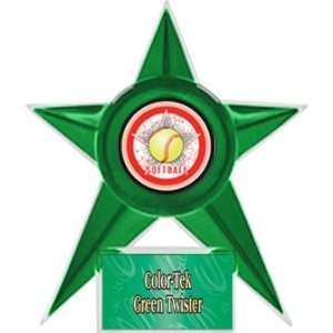 Softball Stellar Ice 7 Trophies GREEN STAR/GREEN TWISTER PLATE 