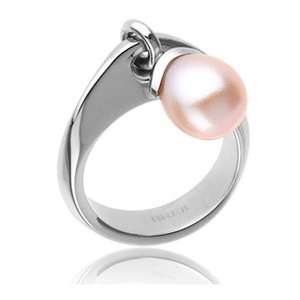 Breil Milano Stainless Steel Ring with Imitation Pearl  