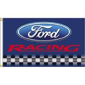  FORD RACING BLUE BACKGROUND 3 Ft. x 5 Ft. flag w/grommetts 