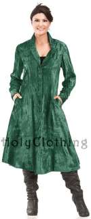 Tailored Velvet Romantic Long Evening Coat Dress Jacket  