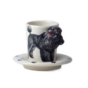  Black Poodle Handmade Espresso Cup And Saucer (5cm x 8cm 