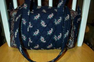 Vera Bradley Retired Rare Navy Paisley Classic Handbag  