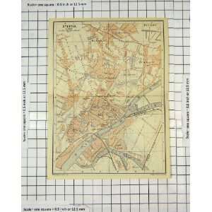  Antique Map Germany Street Plan Stettin Usedom Wollin 