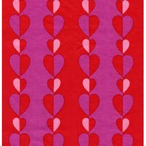  Hallmark Collection Heart Stripe, Red, by the yard 