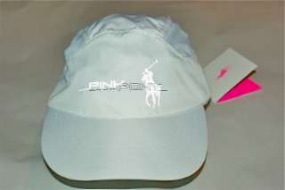 RALPH LAUREN PINK PONY ATHLETIC CAP HAT WHITE/PINK LETTERS $60 NWT 