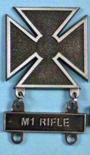   Marksmanship Badge GI & with M1 RIFLE Qualification Attachment Bar