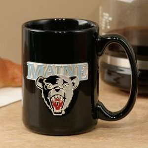  Maine Black Bears Black 15oz. Pewter Logo Ceramic Mug 