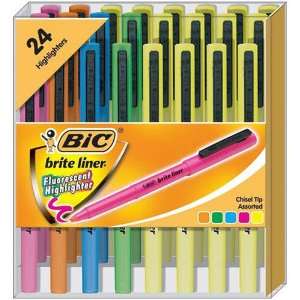  Bic Brite Liner Assorted Highlighters   24 Count Package 