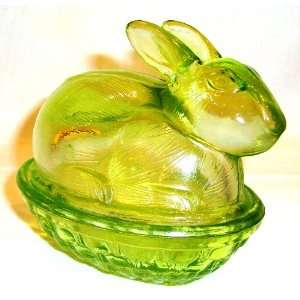  Lime Green Bunny Rabbit Covered Candy Dish. Perfect for 