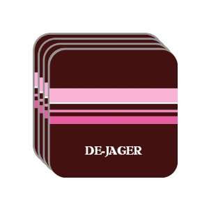 Personal Name Gift   DE JAGER Set of 4 Mini Mousepad Coasters (pink 