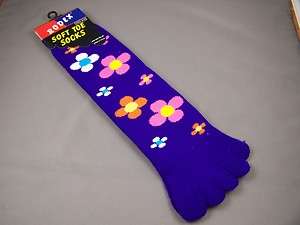 Purple Pink White Flower Daisy Toe tube Socks  
