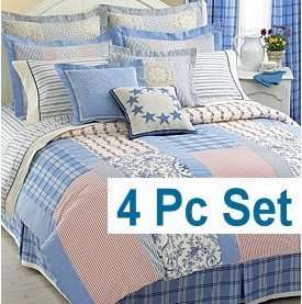 Tommy Hilfiger AMERICAN PATCHWORK 4p TWIN COMFORTER SET  
