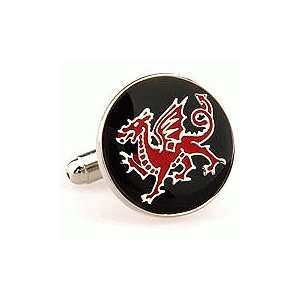  Walsh Dragon Red and Black England Cufflinks Cuff Links 
