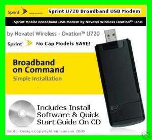SPRINT NOVATEL OVATION U720 USB MODEM w/ GPS & CD n/c  
