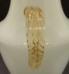 Vintage Bohemian Czech White Vase w/Gold Handles  