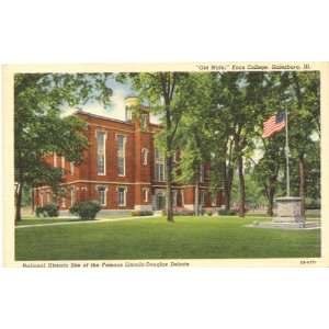 1952 Vintage Postcard   Old Main   Knox College   Galesburg Illinois