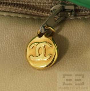 Chanel Vintage Kelly Green Quilted Satin & Leather Chain Strap 