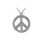   sign pend 84946 14k white pendant polished rectangle peace sign
