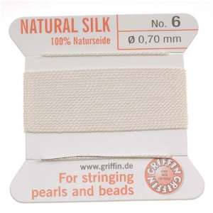 Griffin Silk Beading Cord & Needle Sz 6 White 