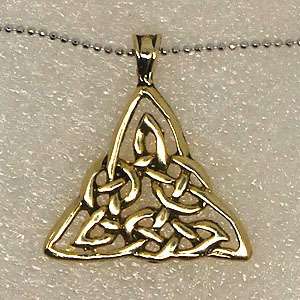 Irish Celtic Triquetra Knot gold plated pewter pendant  