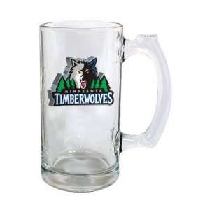   Timberwolves Beer Mug 3D Logo Glass Tankard