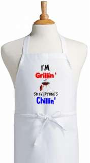 Grillin Youre Chillin Funny BBQ Apron  