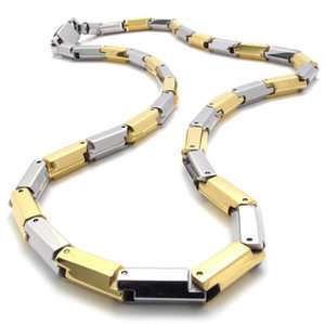 Mens Silver Gold Stainless Steel Necklace Chain US120360  
