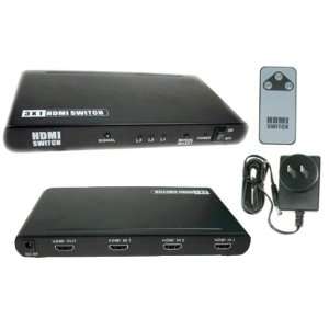 HDMI 3 Port Switch with Remote Control  Up to 1080p 