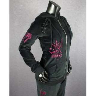 Womens Affliction SINFUL HOODIE TRACK JACKET VOLTAGE WITH TIES  