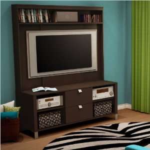  Cakao Collection Tv Stand and Hutch in Chocolate Finish 