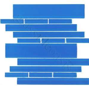   Bricks Blue Piano Series Glossy Glass Tile   18262