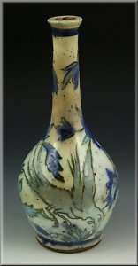 Nice 18th Century Islamic Pottery Bottle Form Vase  